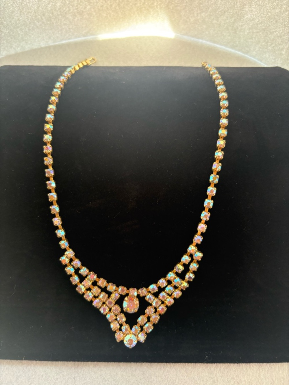 Rhinestone Aurora Borealis Necklace - Picture 5 of 6
